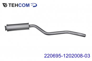 4 999 р. Резонатор УАЗ-220695 дв.ЗМЗ-409 ЕВРО-3 ТЕХКОМ ТЕХКОМ 220695-1202008-03  с доставкой в г. Воронеж. Увеличить фотографию 1
