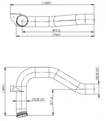 18 299 р. Труба промежуточная глушителя DAF DINEX DINEX 22157  с доставкой в г. Воронеж. Увеличить фотографию 2