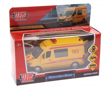1 699 р. Модель автомобиля MERCEDES Sprinter VAN металлическая ТЕХНОПАРК ТЕХНОПАРК 223154  с доставкой в г. Воронеж. Увеличить фотографию 1