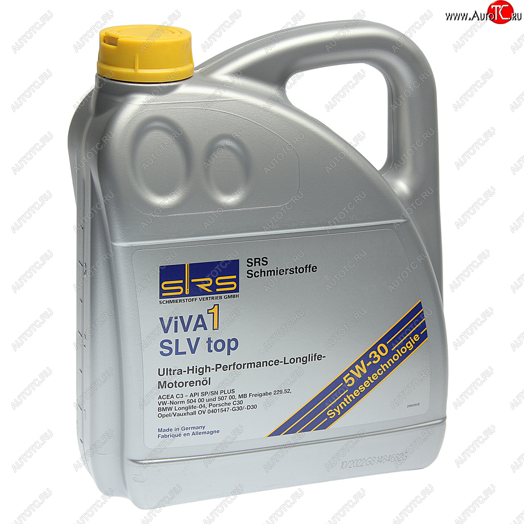 6 999 р. Масло моторное VIVA 1 SLV top(LL3) 5W30 синт.4л SRS SRS 22780  с доставкой в г. Воронеж