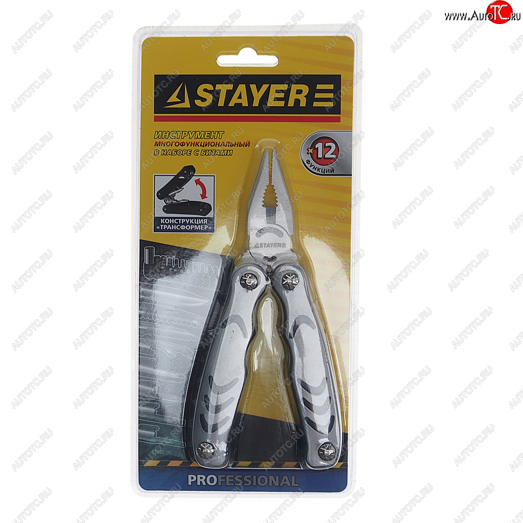 1 359 р. Мультиинструмент 12 в 1 (чехол,набор бит) Profi STAYER STAYER 22852_z01  с доставкой в г. Воронеж