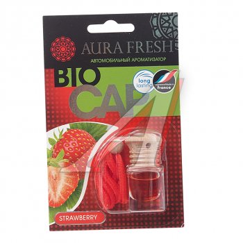 210 р. Ароматизатор подвесной жидкостный (strawberry) 6мл Bio Cap AURA FRESH AURA FRESH 23014  с доставкой в г. Воронеж. Увеличить фотографию 1