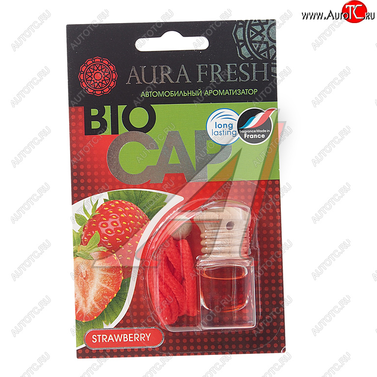 210 р. Ароматизатор подвесной жидкостный (strawberry) 6мл Bio Cap AURA FRESH AURA FRESH 23014  с доставкой в г. Воронеж