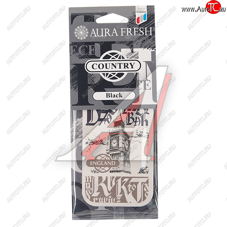 88 р. Ароматизатор подвесной картонный (black) Country AURA FRESH AURA FRESH 23017  с доставкой в г. Воронеж