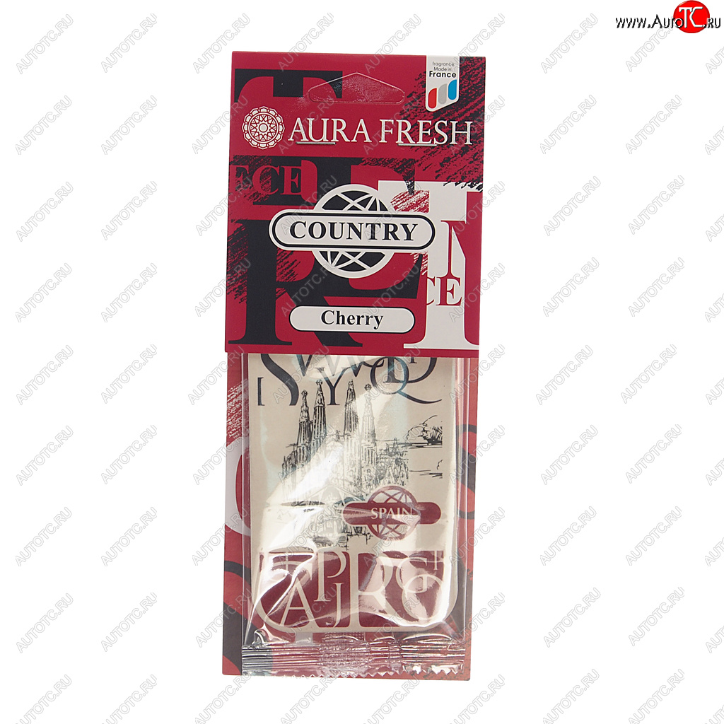 88 р. Ароматизатор подвесной картонный (cherry) Country AURA FRESH AURA FRESH 23019  с доставкой в г. Воронеж