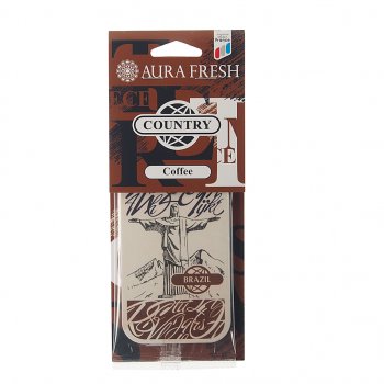 88 р. Ароматизатор подвесной картонный (coffee) Country AURA FRESH AURA FRESH 23020  с доставкой в г. Воронеж. Увеличить фотографию 1