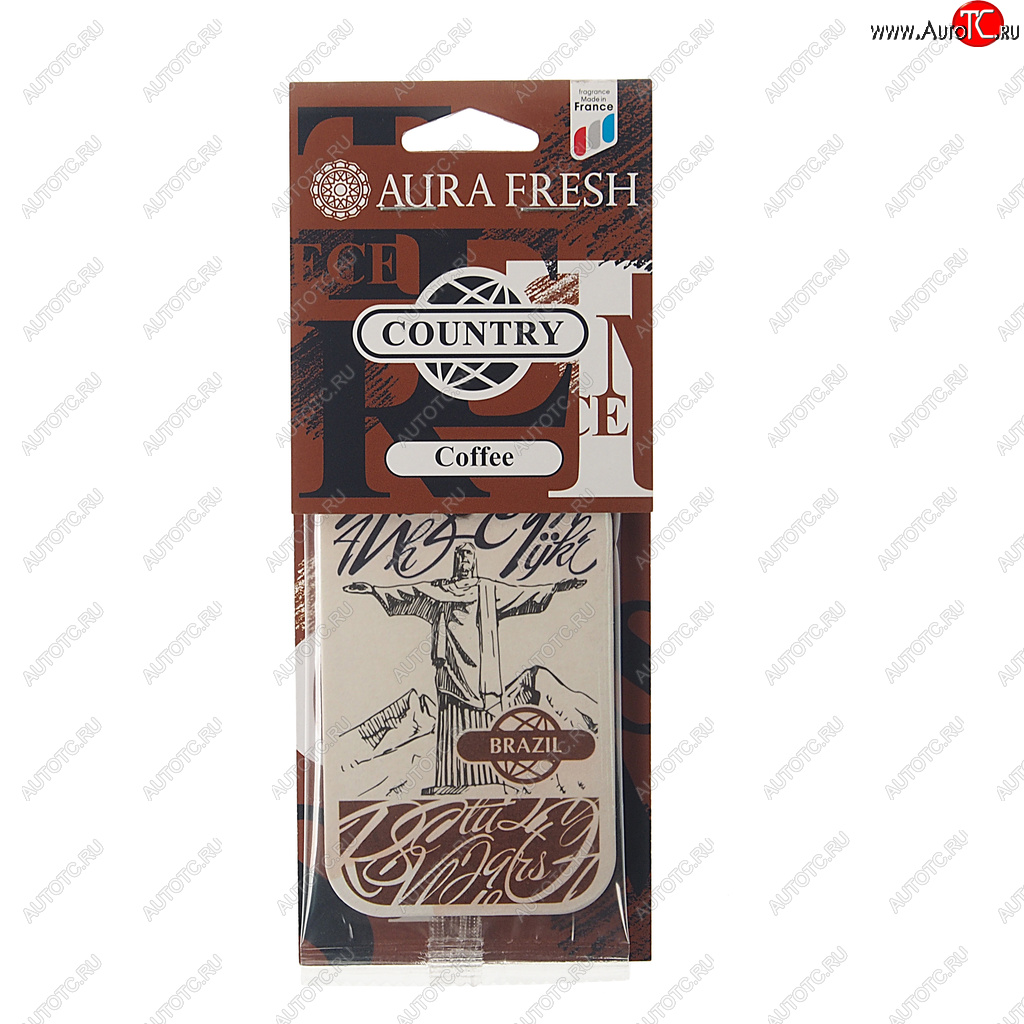 88 р. Ароматизатор подвесной картонный (coffee) Country AURA FRESH AURA FRESH 23020  с доставкой в г. Воронеж