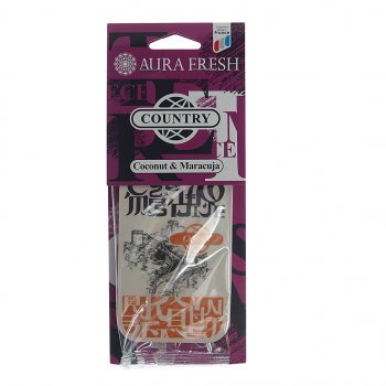 88 р. Ароматизатор подвесной картонный (coconut&maracuja) Country AURA FRESH AURA FRESH 23022  с доставкой в г. Воронеж. Увеличить фотографию 1