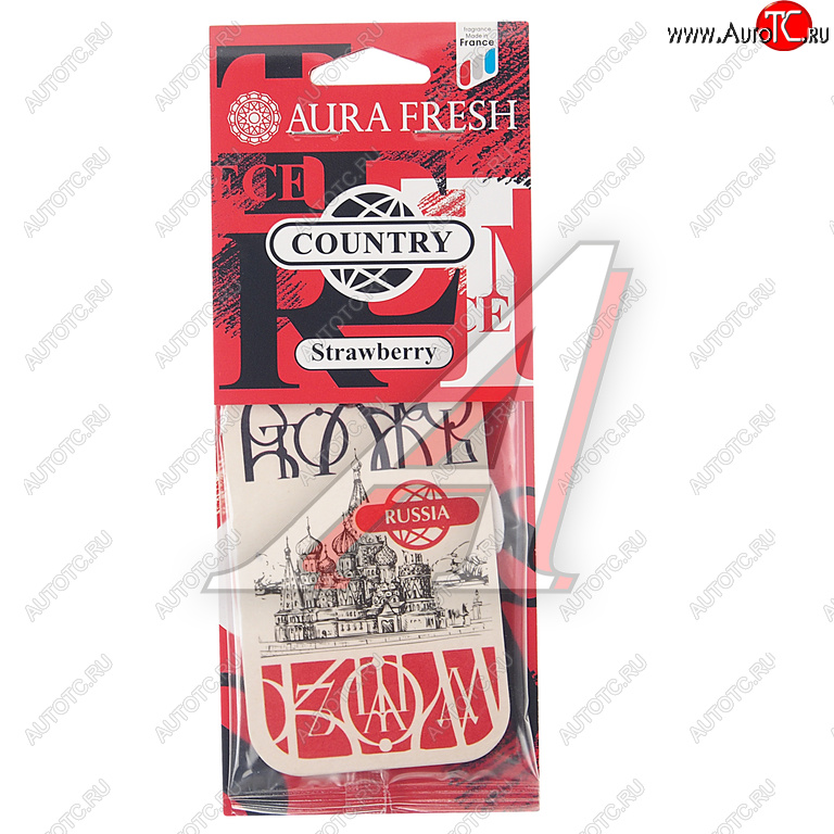 88 р. Ароматизатор подвесной картонный (strawberry) Country AURA FRESH AURA FRESH 23026  с доставкой в г. Воронеж