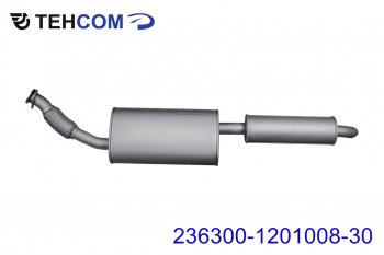 7 999 р. Глушитель УАЗ-2363 Пикап АКПП с резонатором ТЕХКОМ ТЕХКОМ 236300-1201008-30  с доставкой в г. Воронеж. Увеличить фотографию 1