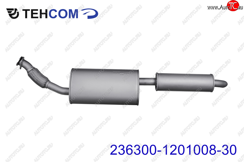 7 999 р. Глушитель УАЗ-2363 Пикап АКПП с резонатором ТЕХКОМ ТЕХКОМ 236300-1201008-30  с доставкой в г. Воронеж
