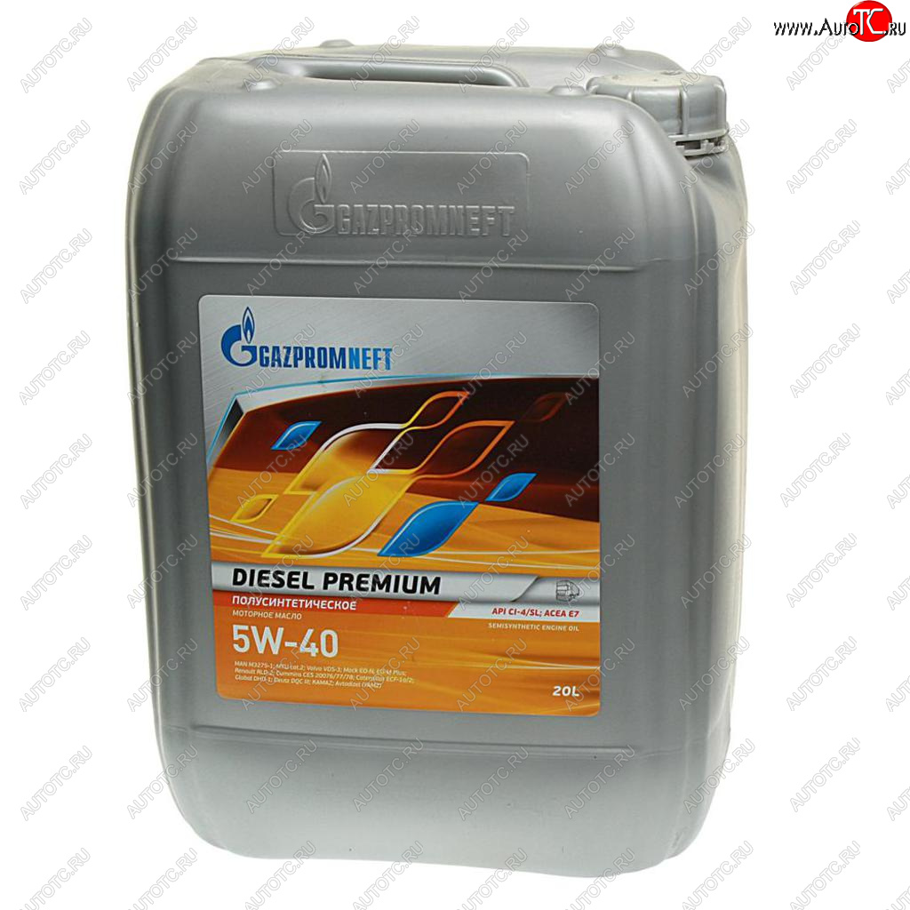 9 599 р. Масло дизельное DIESEL PREMIUM CI-4SLE7E5 5W40 псинт.20л17.6кг GAZPROMNEFT GAZPROMNEFT 2389901209  с доставкой в г. Воронеж