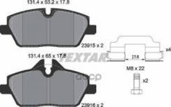 Колодки тормозные передние (4шт.) TEXTAR BMW 1 серия E82 купе 1-ый рестайлинг (2007-2011)