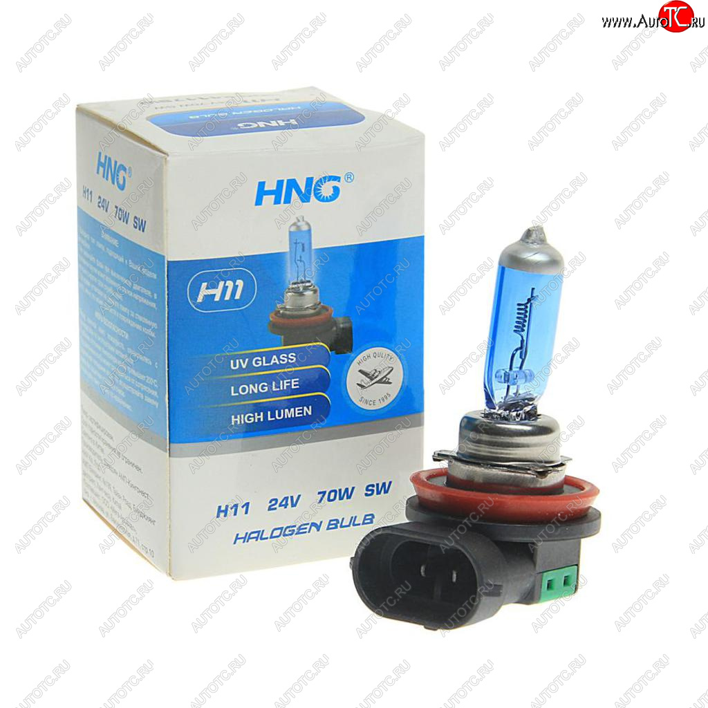 205 р. Лампа 24V H11 70W PGJ19-2 Super White HNG HNG 24117sw  с доставкой в г. Воронеж