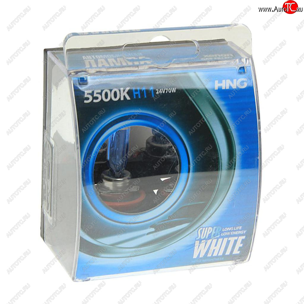 399 р. Лампа 24V H11 70W PGJ19-2 5500К бокс (2шт.) Super White HNG HNG 24117sw2  с доставкой в г. Воронеж