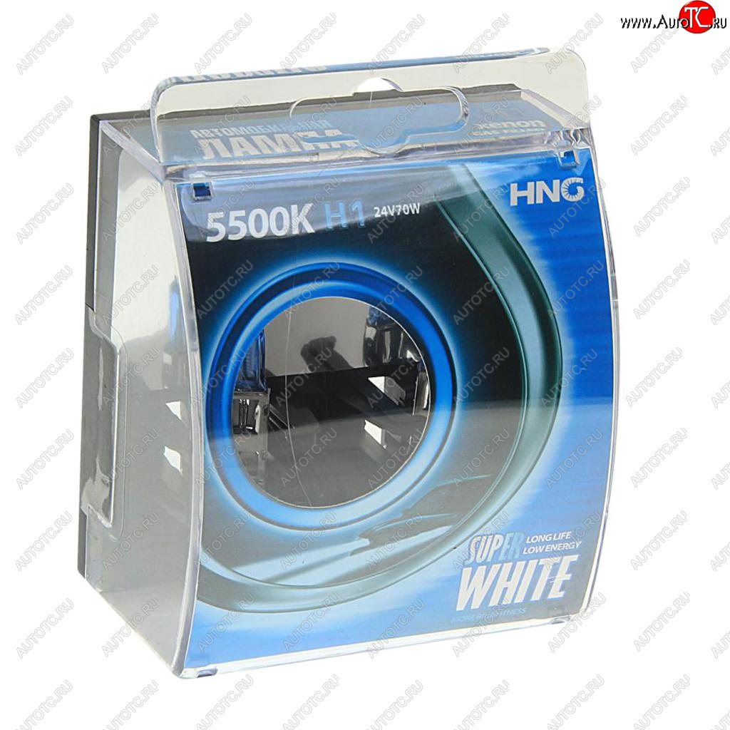 249 р. Лампа 24V H1 70W P14.5s 5500К бокс (2шт.) Super White HNG HNG 24170sw2  с доставкой в г. Воронеж