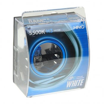 219 р. Лампа 24V H3 70W PK22s 5500К бокс (2шт.) Super White HNG HNG 24370sw2  с доставкой в г. Воронеж. Увеличить фотографию 1