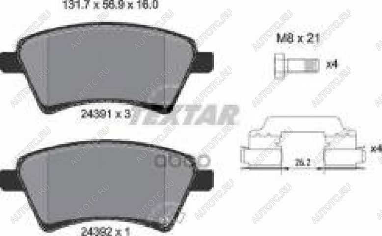 3 599 р. Колодки тормозные передние (4шт.) TEXTAR Suzuki SX4 YA21S,YB21S дорестайлинг, хэтчбэк (2006-2011)  с доставкой в г. Воронеж