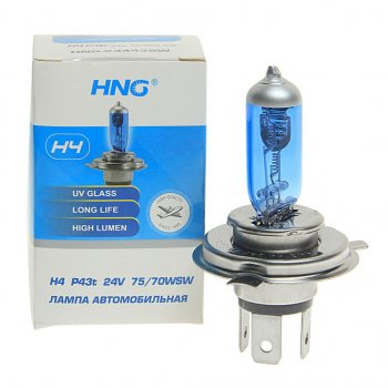 205 р. Лампа 24V H4 7570W P43t Super White HNG HNG 24443sw  с доставкой в г. Воронеж. Увеличить фотографию 1