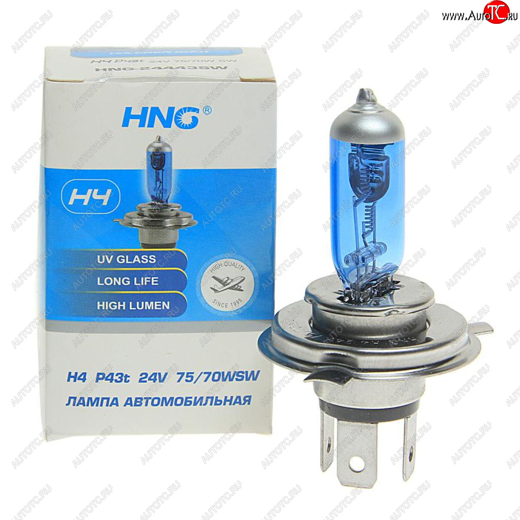205 р. Лампа 24V H4 7570W P43t Super White HNG HNG 24443sw  с доставкой в г. Воронеж