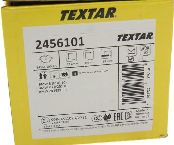5 999 р. Колодки тормозные задние (4шт.) TEXTAR BMW 5 серия F11 дорестайлинг, универсал (2009-2013)  с доставкой в г. Воронеж. Увеличить фотографию 4