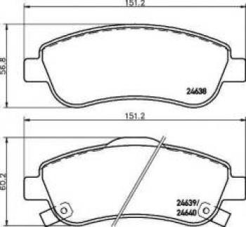 Колодки тормозные передние (4шт.) TEXTAR Honda CR-V RE1,RE2,RE3,RE4,RE5,RE7 дорестайлинг (2007-2010)