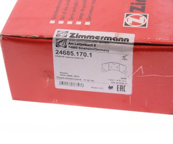 16 549 р. Комплект передних колодок дисковых тормозов (4 шт.) ZIMMERMANN Porsche Cayenne 958 (2010-2014)  с доставкой в г. Воронеж. Увеличить фотографию 3