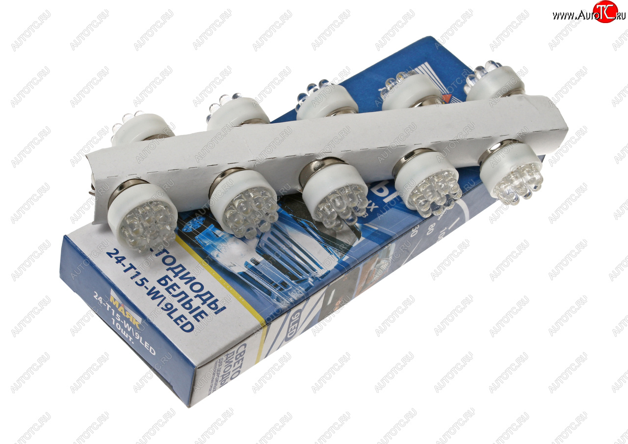 197 р. Лампа светодиодная 24V R10W BA15s 9 светодиодов белая МАЯК МАЯК 24t15-w9led  с доставкой в г. Воронеж