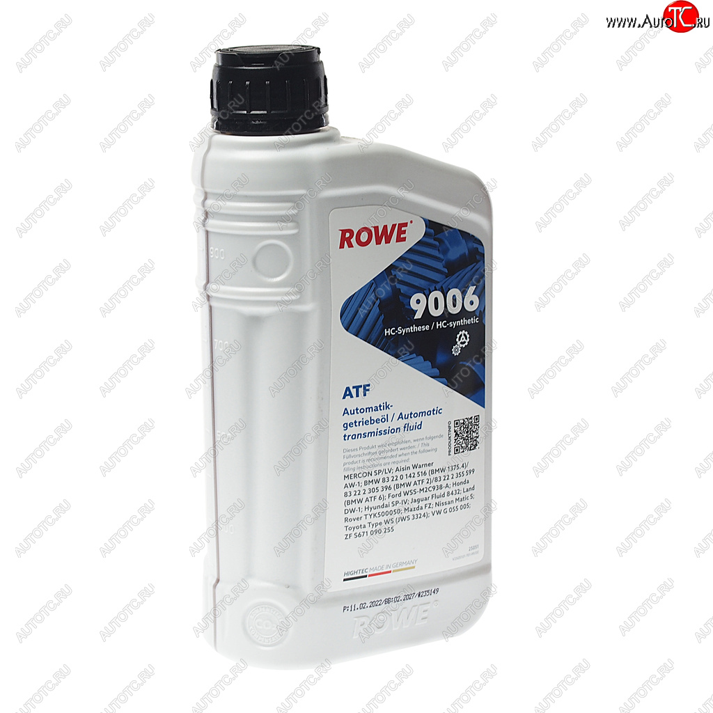 1 699 р. Масло трансмиссионное HIGHTEC ATF 9006 WSSP-IV синт.1л янтарное ROWE ROWE 25051-0010-99  с доставкой в г. Воронеж