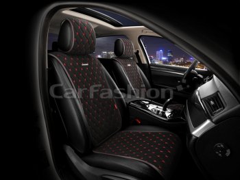3 499 р. Накидка на сиденье велюр черные (4 предм.) (2шт.) Bullet CARFASHION CARFASHION 26183  с доставкой в г. Воронеж. Увеличить фотографию 1