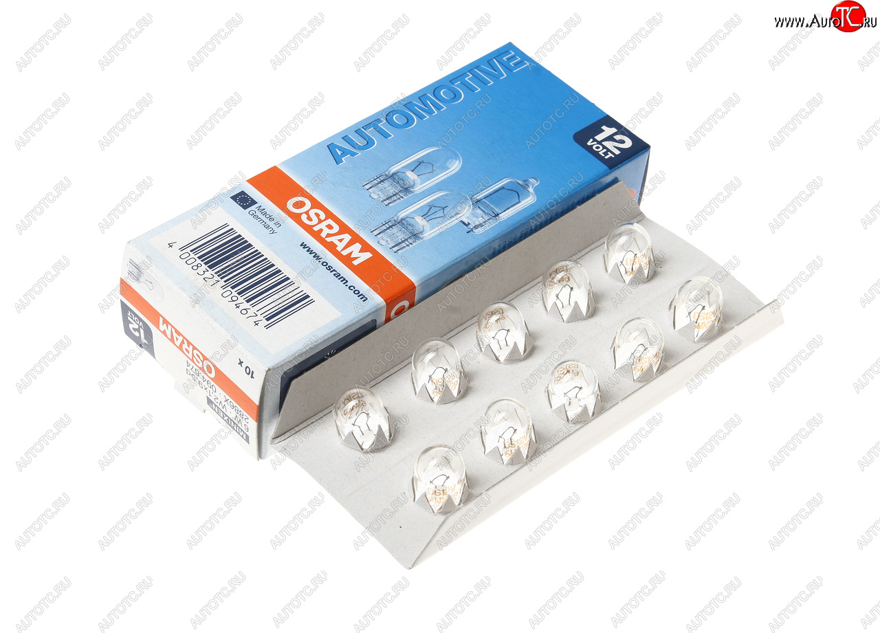 168 р. Лампа 12V W6W W2.1x9.5d OSRAM OSRAM 2886x  с доставкой в г. Воронеж