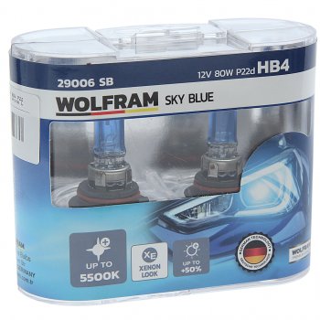 1 739 р. Лампа 12V HB4 80W P22d бокс (2шт.) White Light WOLFRAM WOLFRAM 29006sb WOLFRAM 29006sb  с доставкой в г. Воронеж. Увеличить фотографию 1