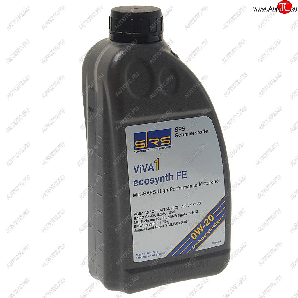 1 489 р. Масло моторное VIVA 1 ECOSYNTH FE 0W20 синт.1л SRS SRS 29110  с доставкой в г. Воронеж
