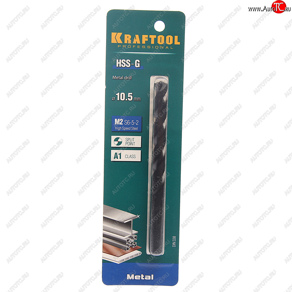 669 р. Сверло по металлу 10.5х133мм HSS KRAFTOOL KRAFTOOL 29651-10.5  с доставкой в г. Воронеж