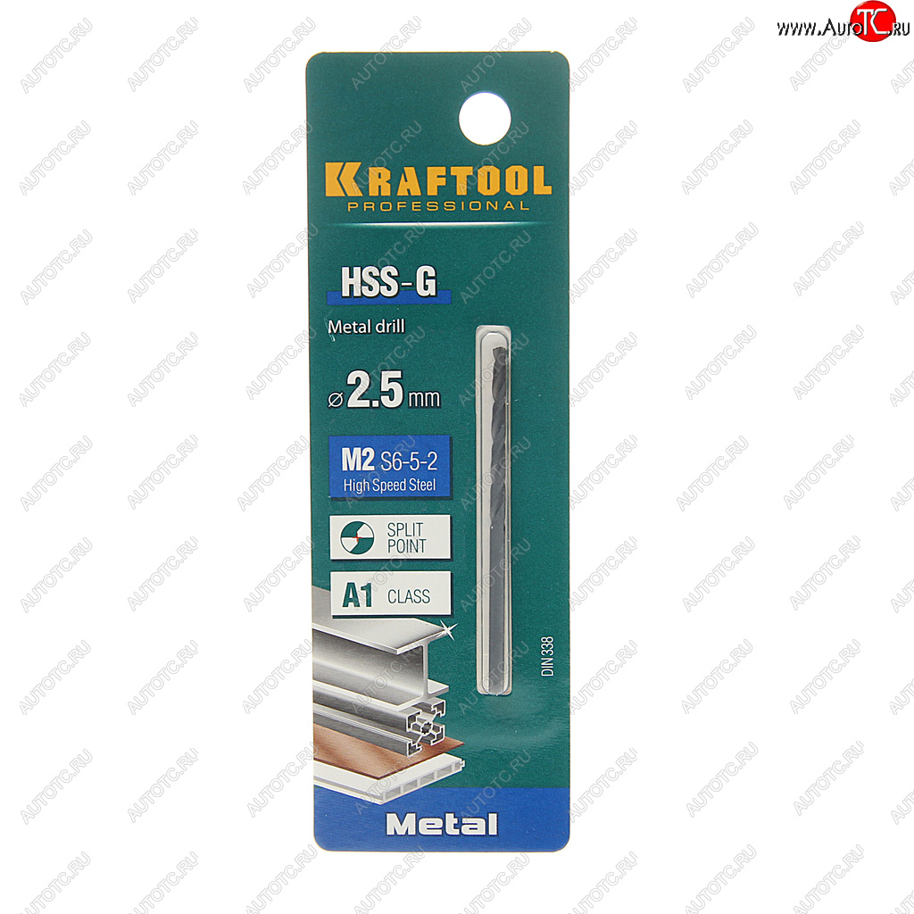 58 р. Сверло по металлу 2.5х57мм HSS KRAFTOOL KRAFTOOL 29651-2.5  с доставкой в г. Воронеж