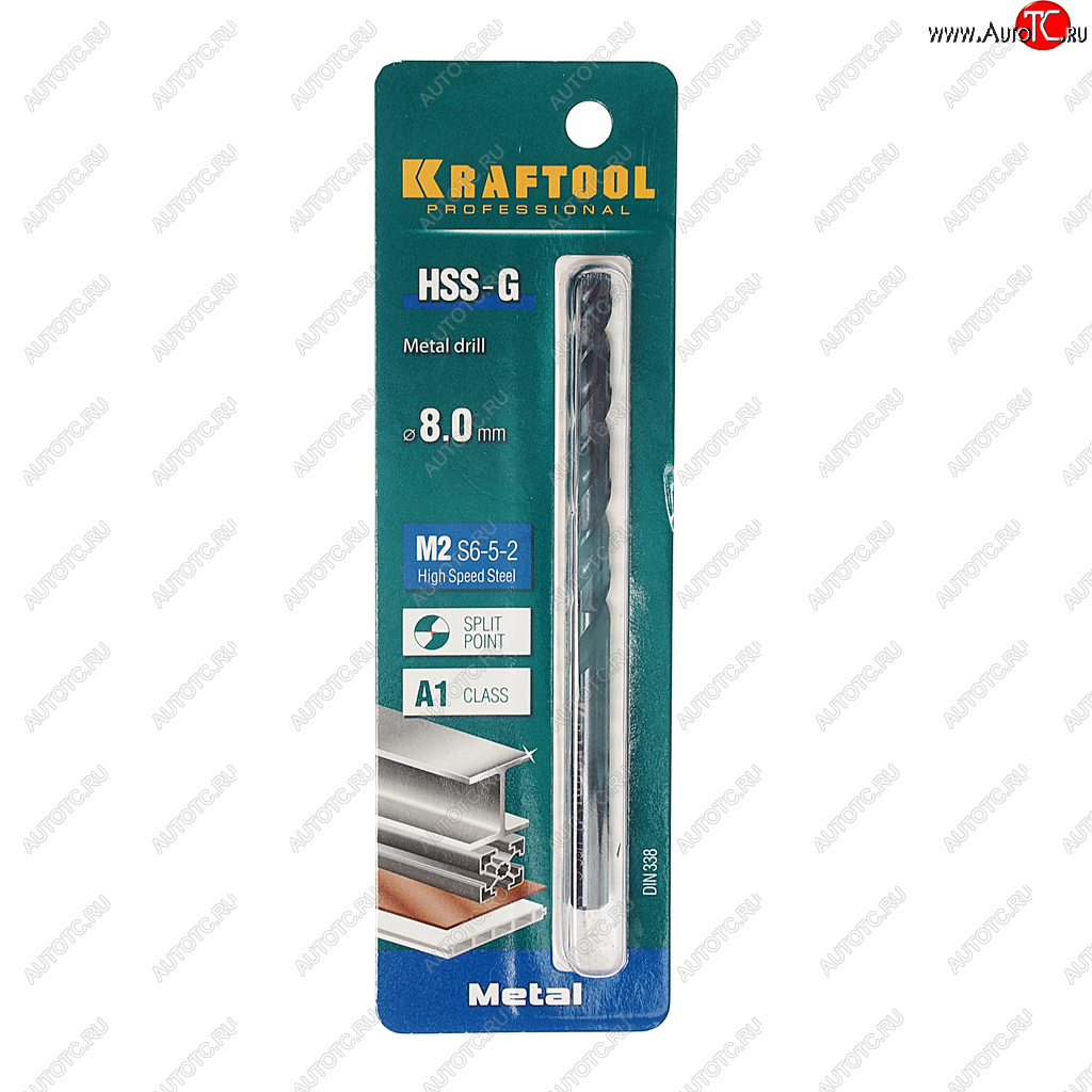 339 р. Сверло по металлу 8.0х117мм HSS KRAFTOOL KRAFTOOL 29651-8  с доставкой в г. Воронеж