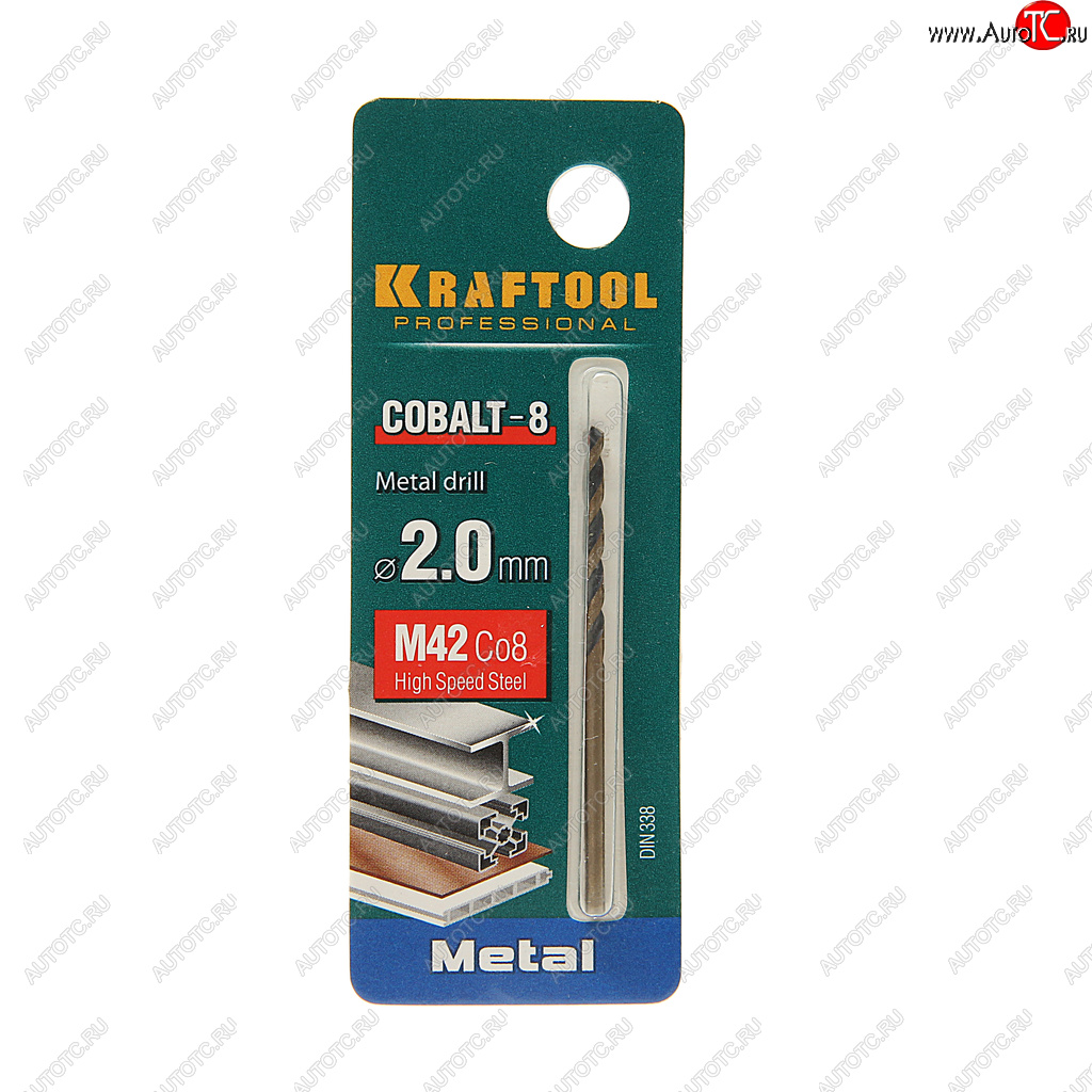 74 р. Сверло по металлу 2.0х49мм HSS Cobalt KRAFTOOL KRAFTOOL 29656-2  с доставкой в г. Воронеж