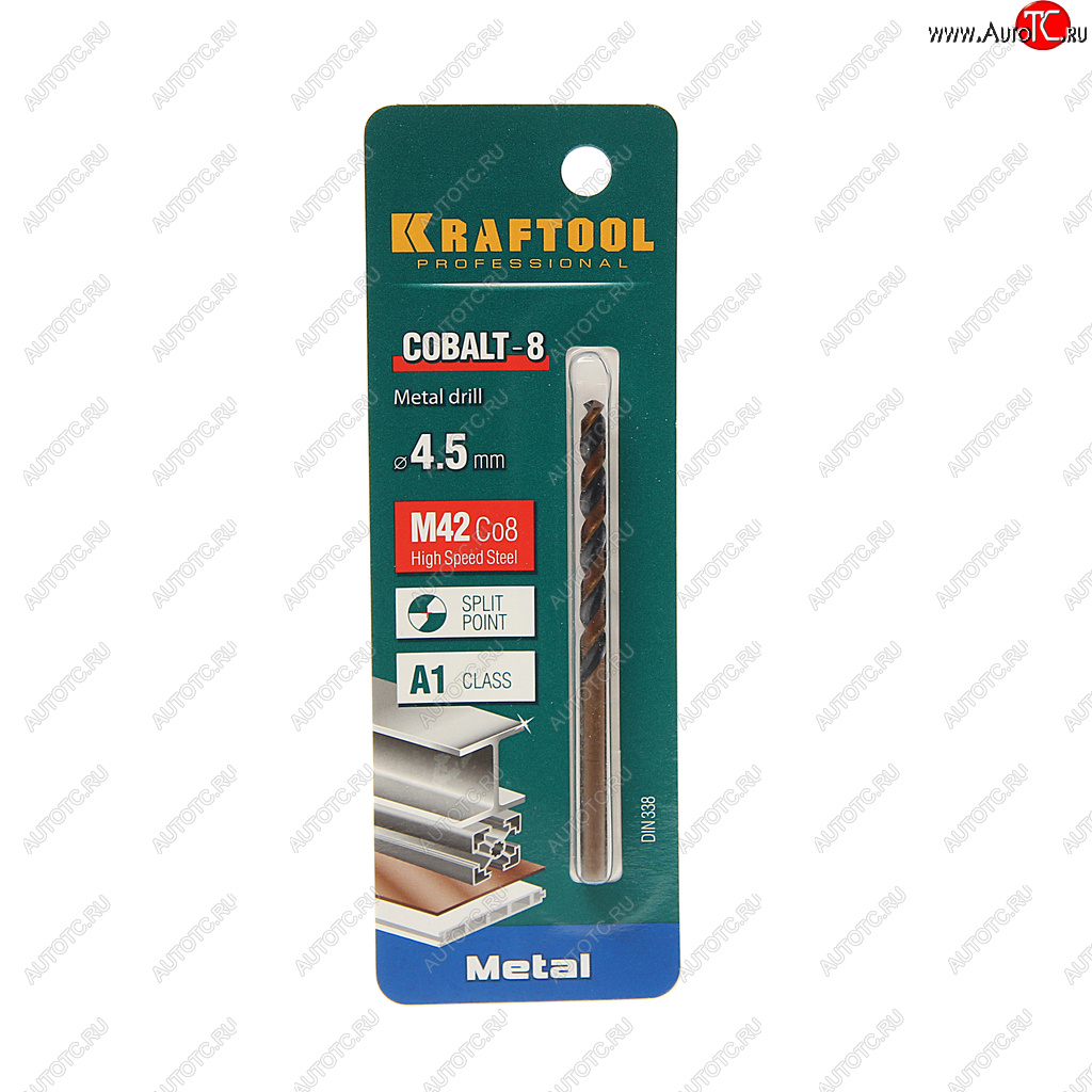 191 р. Сверло по металлу 4.5х80мм HSS Cobalt KRAFTOOL KRAFTOOL 29656-4.5  с доставкой в г. Воронеж