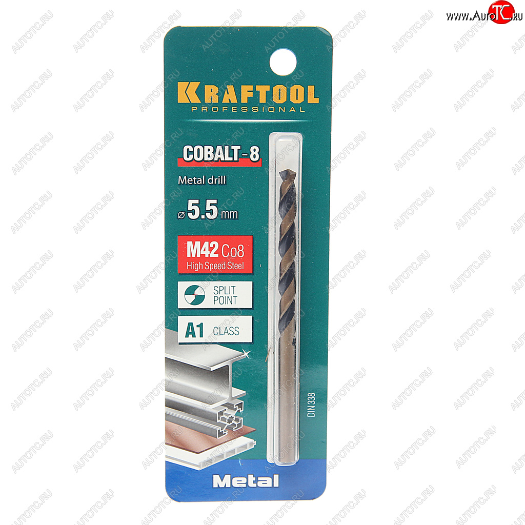 257 р. Сверло по металлу 5.5х93мм HSS Cobalt KRAFTOOL KRAFTOOL 29656-5.5  с доставкой в г. Воронеж