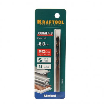 268 р. Сверло по металлу 6.0х93мм HSS Cobalt KRAFTOOL KRAFTOOL 29656-6  с доставкой в г. Воронеж. Увеличить фотографию 1