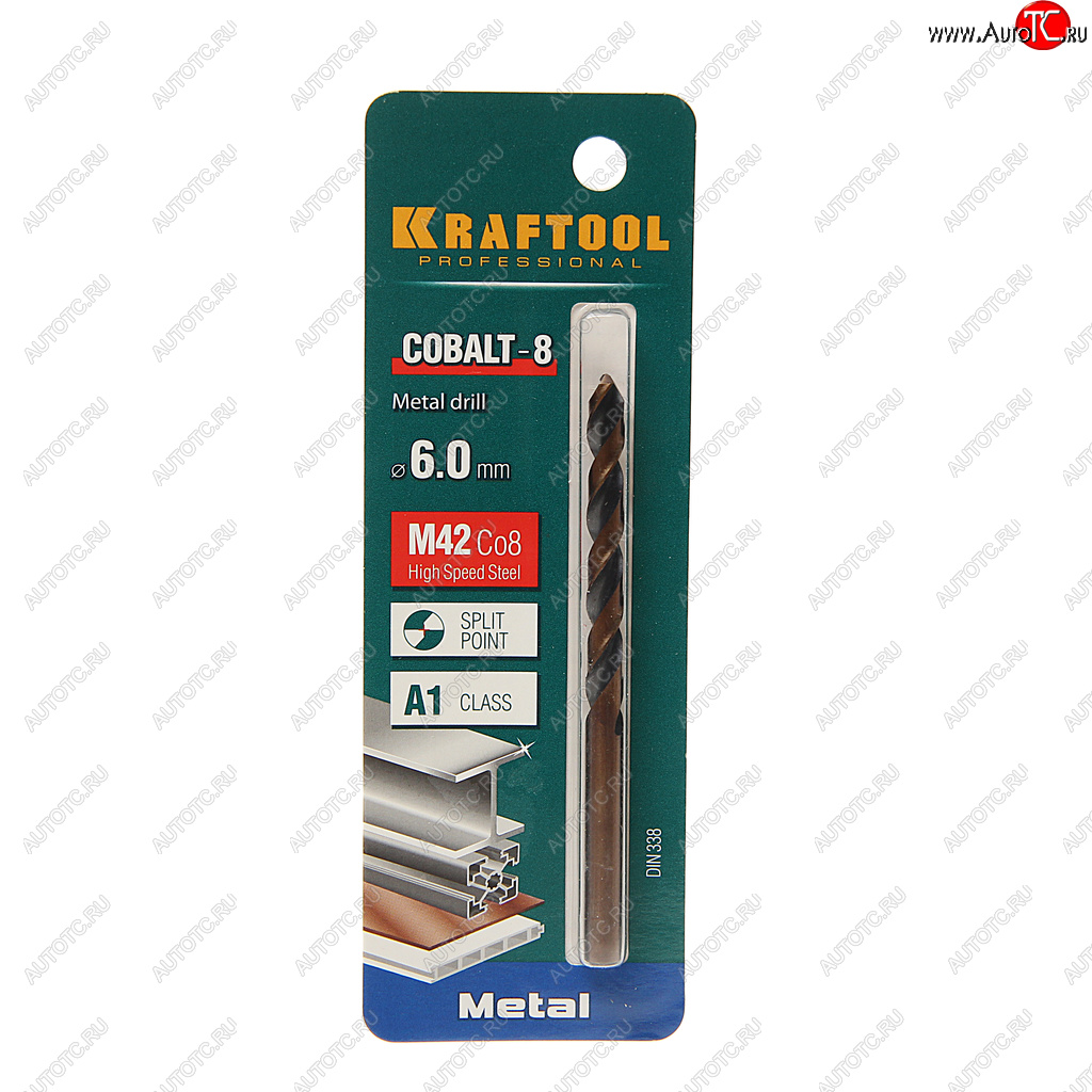 268 р. Сверло по металлу 6.0х93мм HSS Cobalt KRAFTOOL KRAFTOOL 29656-6  с доставкой в г. Воронеж