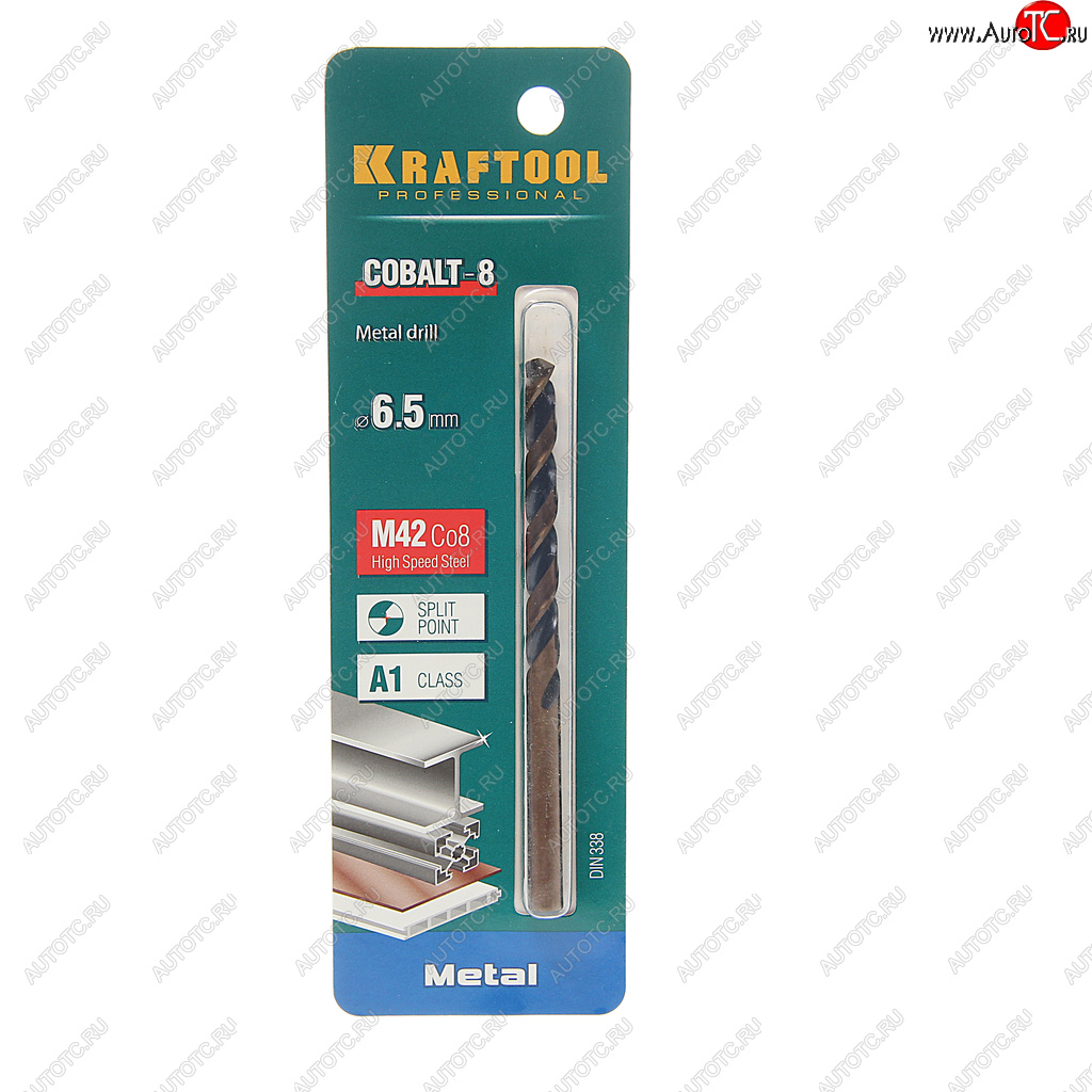 339 р. Сверло по металлу 6.5х101мм HSS Cobalt KRAFTOOL KRAFTOOL 29656-6.5  с доставкой в г. Воронеж