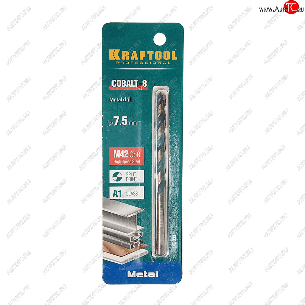 399 р. Сверло по металлу 7.5х109мм HSS Cobalt KRAFTOOL KRAFTOOL 29656-7.5  с доставкой в г. Воронеж