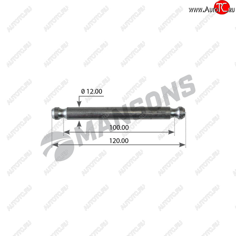 67 р. Палец BPW пружины колодки тормозной (12x120) MANSONS MANSONS 300.187  с доставкой в г. Воронеж
