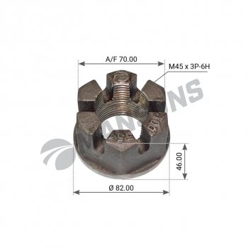Гайка BPW ступицы корончатая (М42х3 SW65) MANSONS MANSONS 300.354