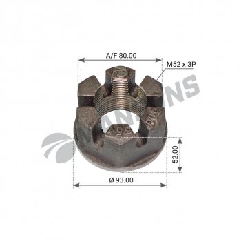 Гайка BPW ступицы корончатая (M52x2 h=51 SW80) MANSONS MANSONS 300.397