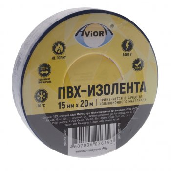 93 р. Изолента ПВХ синяя 15ммx20м AVIORA AVIORA 305-005  с доставкой в г. Воронеж. Увеличить фотографию 1