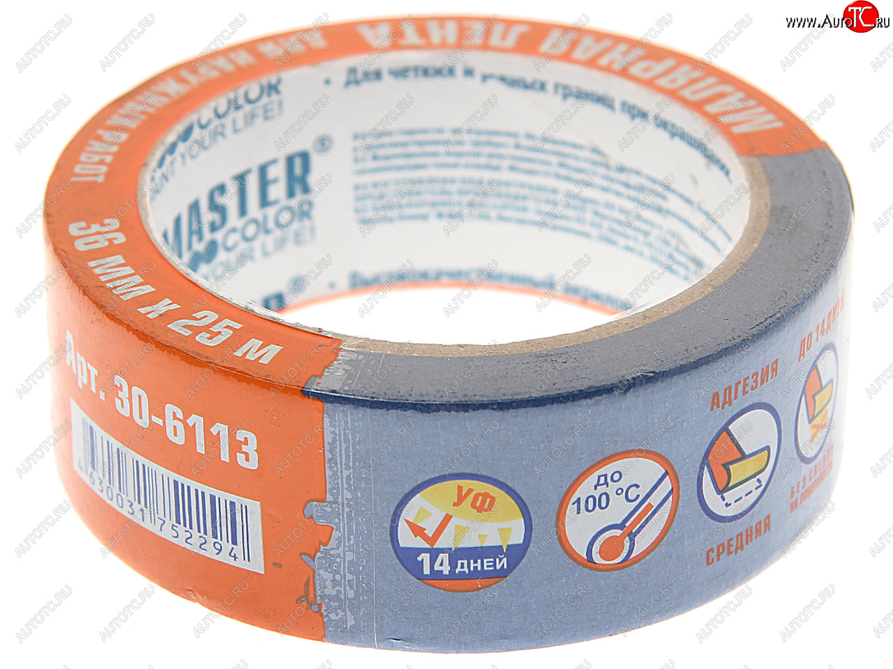 349 р. Скотч малярный 36ммх25м для любых наружных работ MASTER COLOR MASTER COLOR 30-6113  с доставкой в г. Воронеж