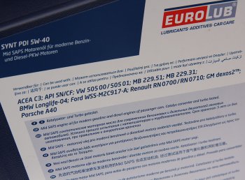 6 999 р. Масло моторное SYNT PDI SNCF 5W40 синт.5л EUROLUB EUROLUB 308005  с доставкой в г. Воронеж. Увеличить фотографию 2