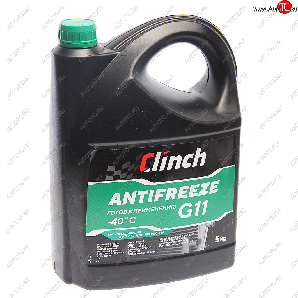 1 099 р. Антифриз зеленый -40C 5л G11 CLINCH CLINCH 311235g  с доставкой в г. Воронеж